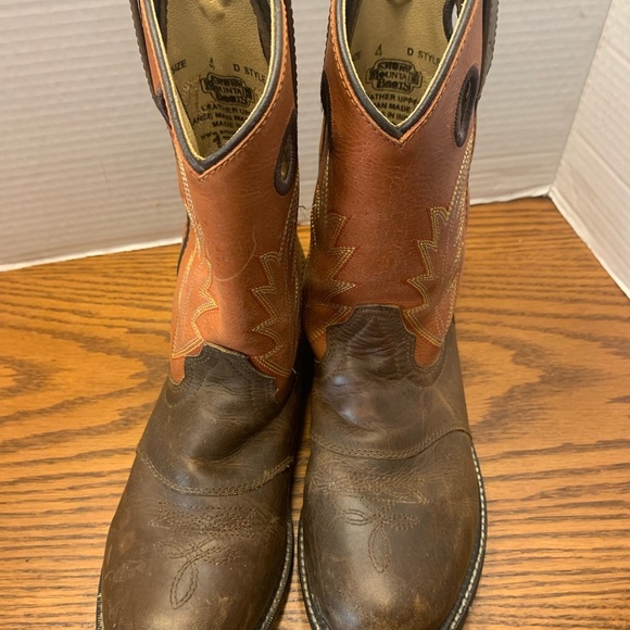 Smoky mountain boots, Tan Leather Western Boots Youth Size 4 - Picture 5 of 8